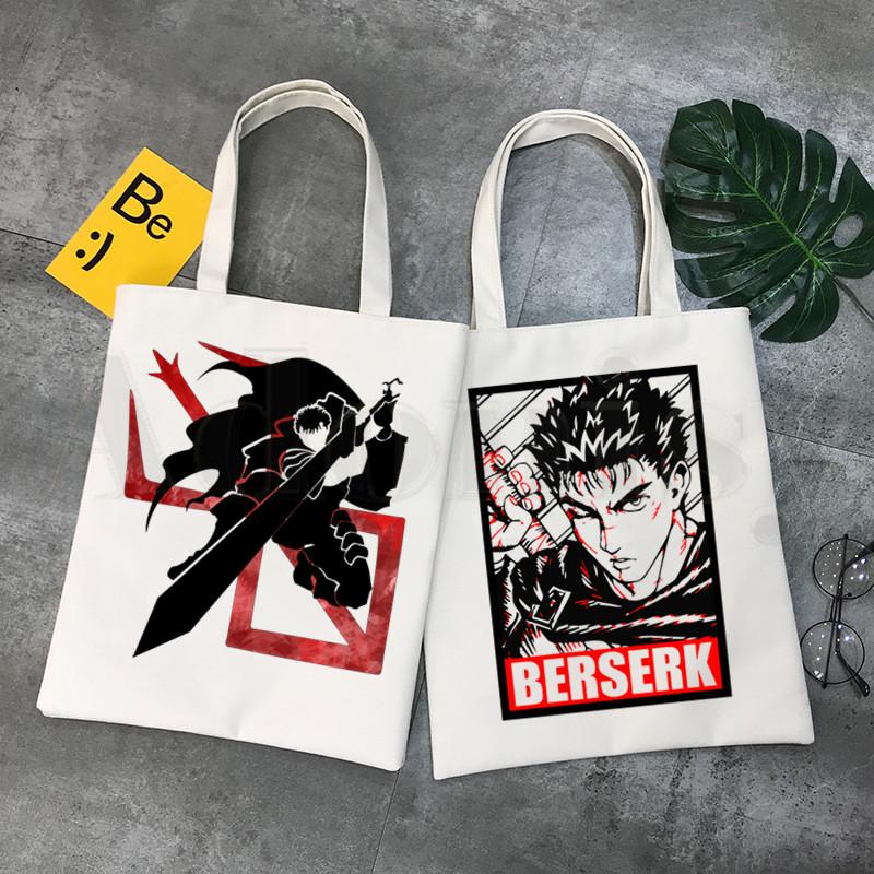 

Berserk Guts Manga Swordsman Gatsu Sacrifice Zodd Женская элегантная холщовая сумка Сумки на плечо Повседневная сумка для покупок для девочек