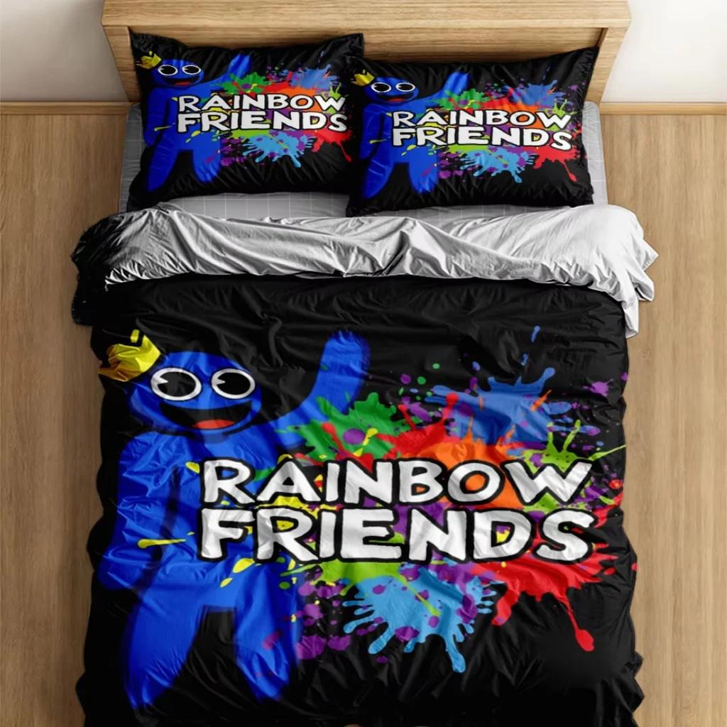 Graffiti Rainbow Friends Cartoon Duvet Cover UK Single Double King US Twin Full Queen Size Bed Linen Set