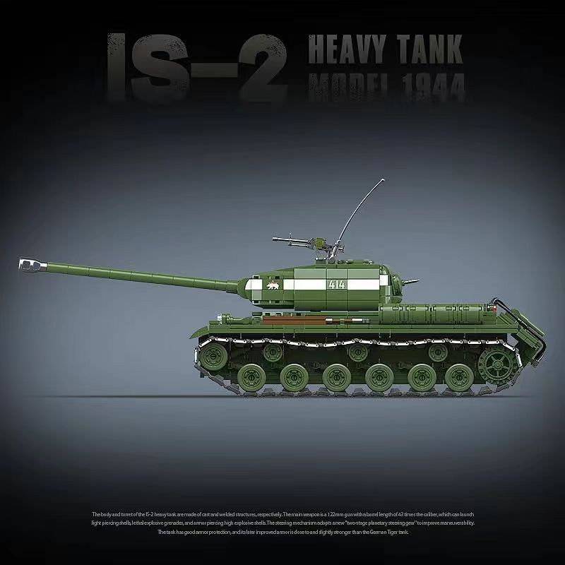 100249 Full Crown IS-2 Heavy Tank 1944 Model Fully Assembled Interlocking Plastic Toy Gift