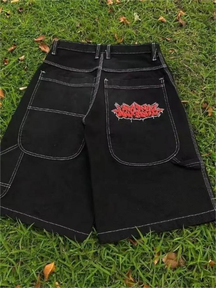 Y2k Vintage Baggy Jeans Shorts Frau Streetwear Jorts Koreanische Harajuku Gothic Übergroßen Denim Hosen Stickerei Sommer