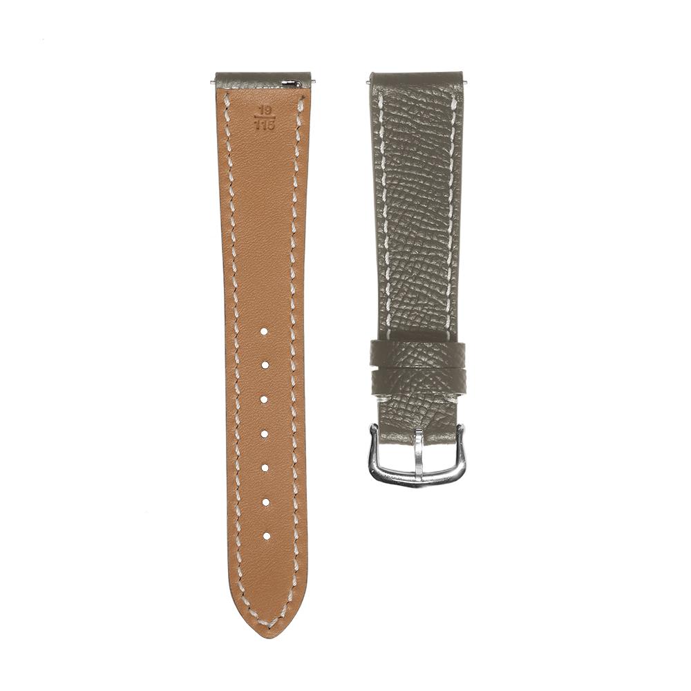 

Для шкіри Hermes Epsom 100% Такої ж Якості Ремінець Для Годинника Hermes Годинника Cartier Tank Dumont Ремінець Преміум Шкіра 18mm&Gold Buckle сірий колір