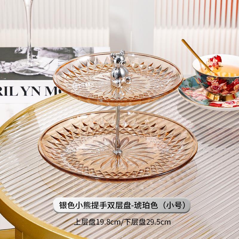 Acrylic Cake Pan Multi-layer Cake Stand Dessert Plate Dim Sum Dish Fruit Plate Candy Tray Snack Tray Bread Plate Fruit Holder
