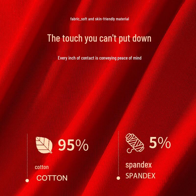 Langsha Men's Pure Cotton Red Boxer Briefs - 4 Pack