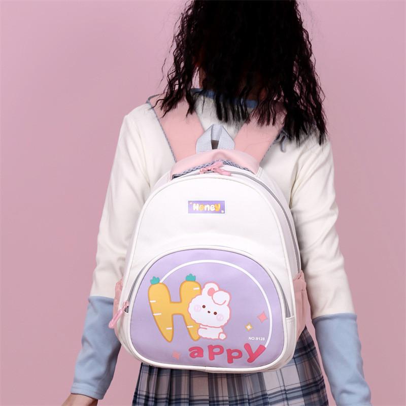 Kids Cartoon Print School Backpack With Breathable Cushion Straps For Preschool Kids
