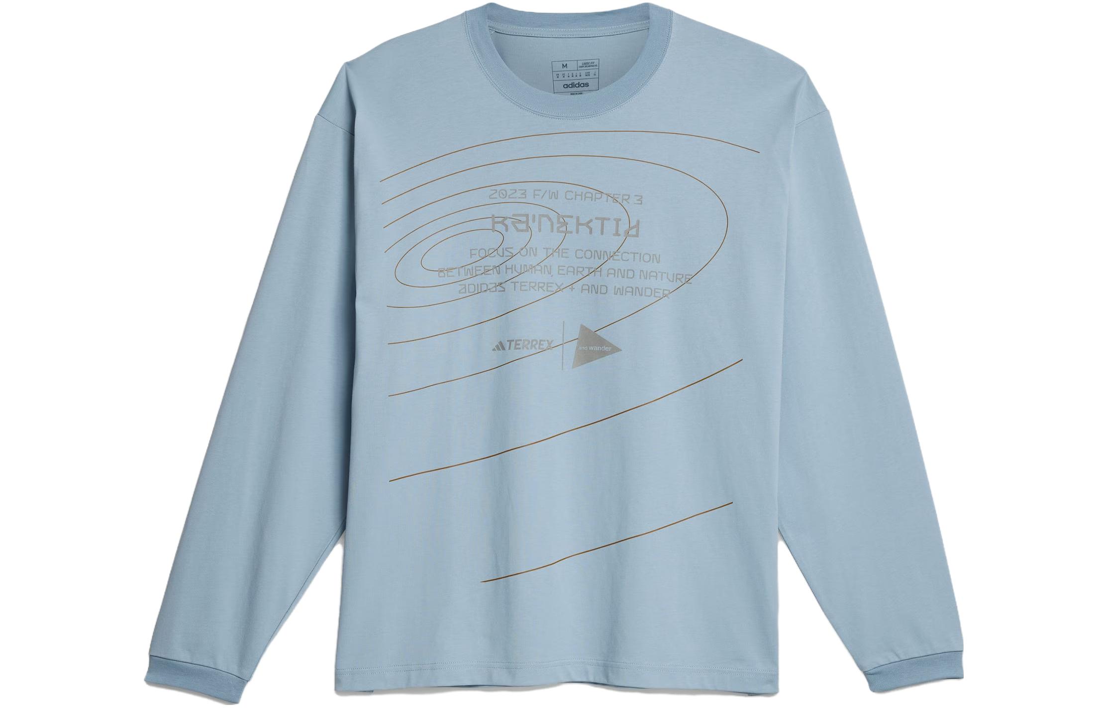

Adidas TERREX X And Wander T Shirts Unisex Light Blue Crew Neck Moderate Straight Fit HZ0671 L