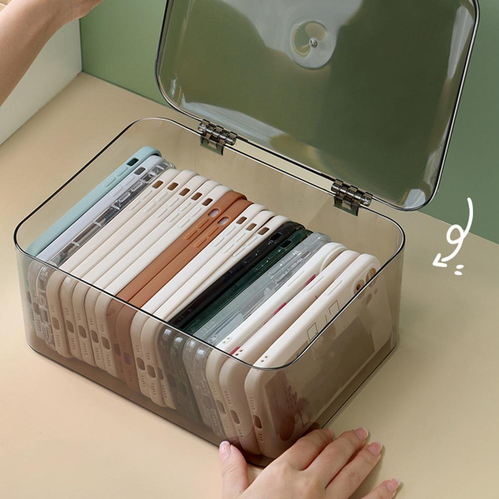 

Space Saving Plastic Storage Box Multi Functional Storage Bins Desk Storage Box Home сірий