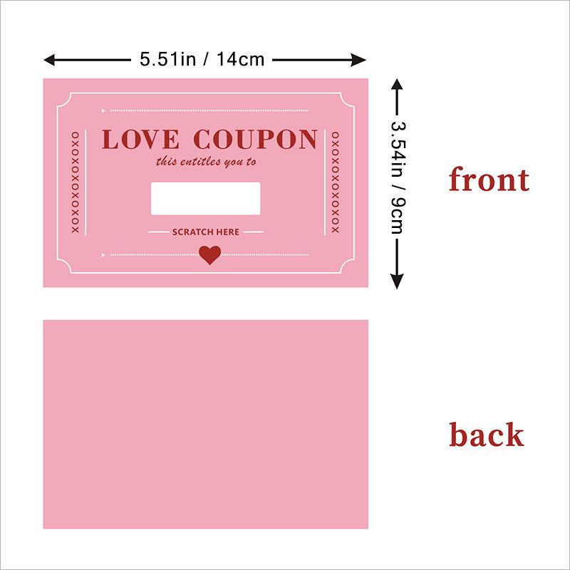 

20 шт. Скретч-карты Ваучер любви День святого Валентина День рождения Сюрприз Подарочные купоны Годовщина DIY Билеты Записка о любви Игровые карты 14x9cm