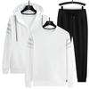 Men's Casual Sports Hoodie Set, Youth Sports Loose Round Neck Hoodie Three-piece Set