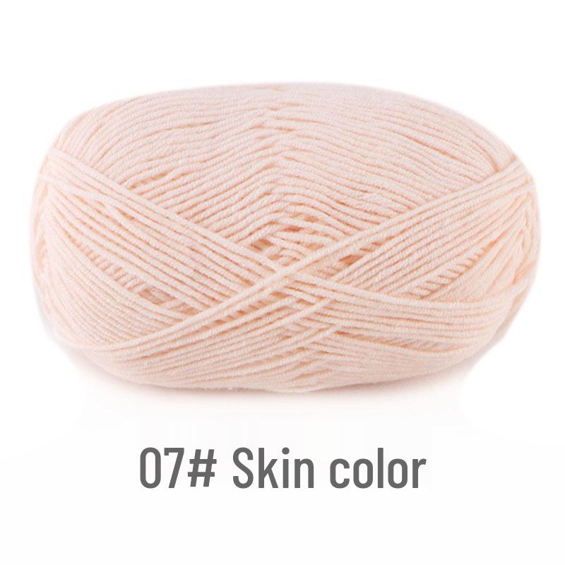 Su He 4-Strand Combed Cotton Yarn for Handmade Knitting: DIY Milk Cotton for Dolls, Cushions, and Blankets.
