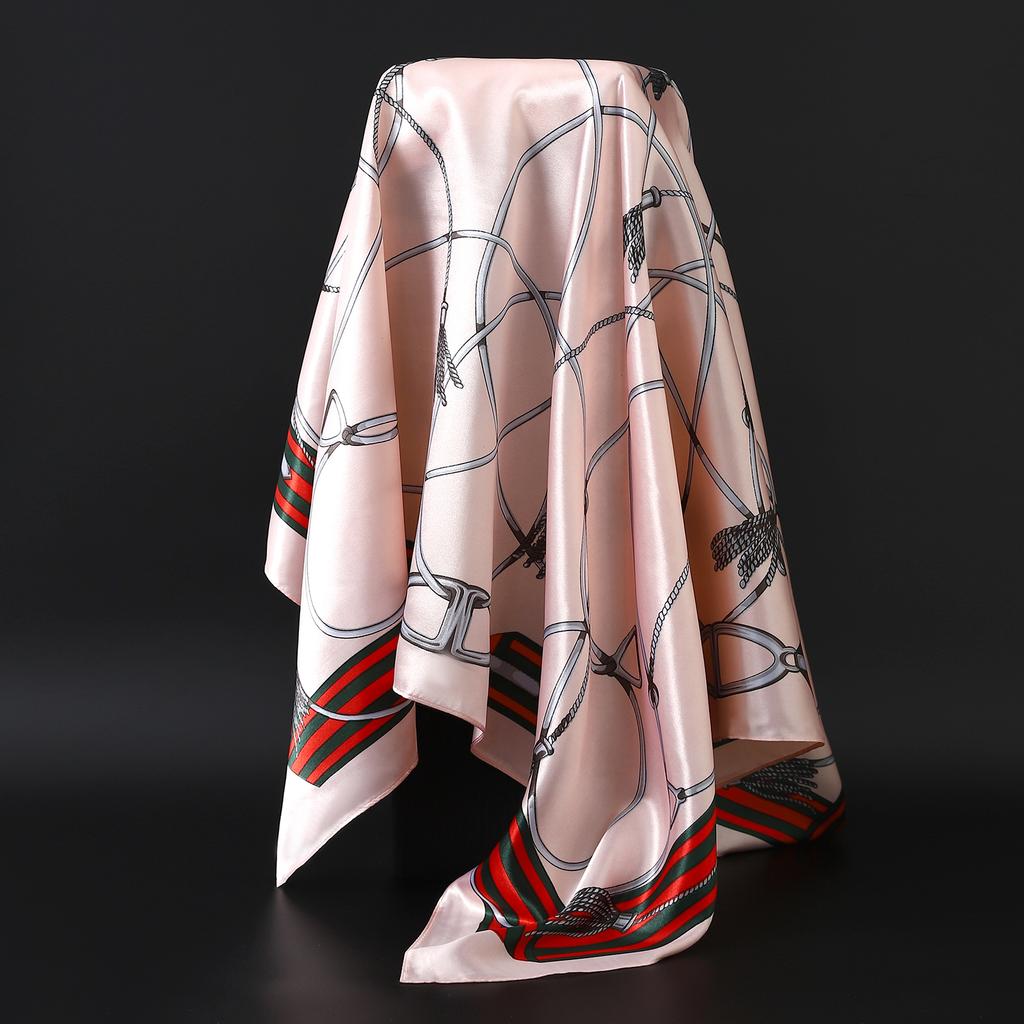 Europe America Kerchief Four Seasons Popular Silk Scarves Luxury Style Sunscreen Square Shawls New Fashion 90X90CM Headcloth