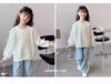 Versatile Girls' Round Neck Pullover Hoodie for Spring and Autumn - Stylish and Sweet for Older Children