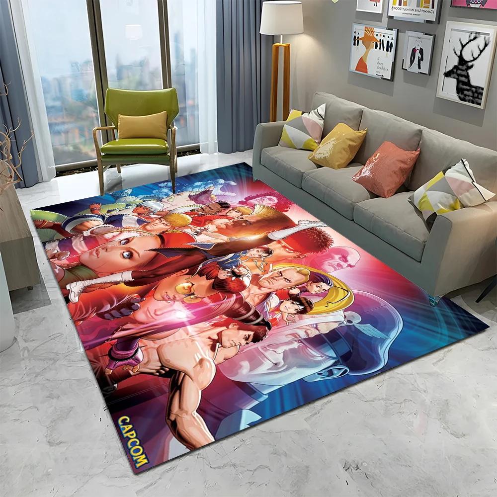 Street Fighter Retro Game SF Gamer Carpet Rug for Home Living Room Bedroom Sofa Doormat Decor,kids Area Rug Non-slip Floor Mat