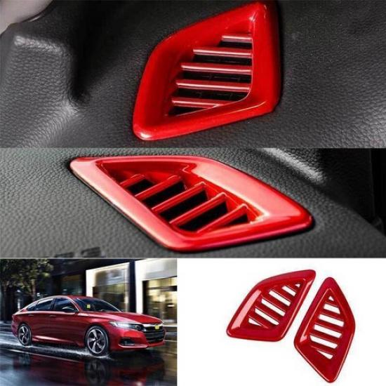 For Honda Accord 2018- Glossy Red Front Dash AC Air Outlet Vent Covers 2X