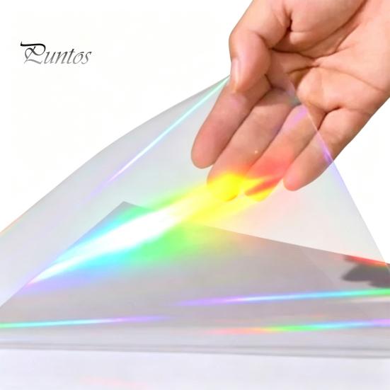 Holographic Vinyl for DIY Projects 2PCS Laminating Film, with Rainbow Shimmering Effect, Waterproof Festive Effect Sheets Scratch-Proof Precoated