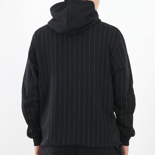 Puma Men's Casual Striped Pullover Hoodie In Black