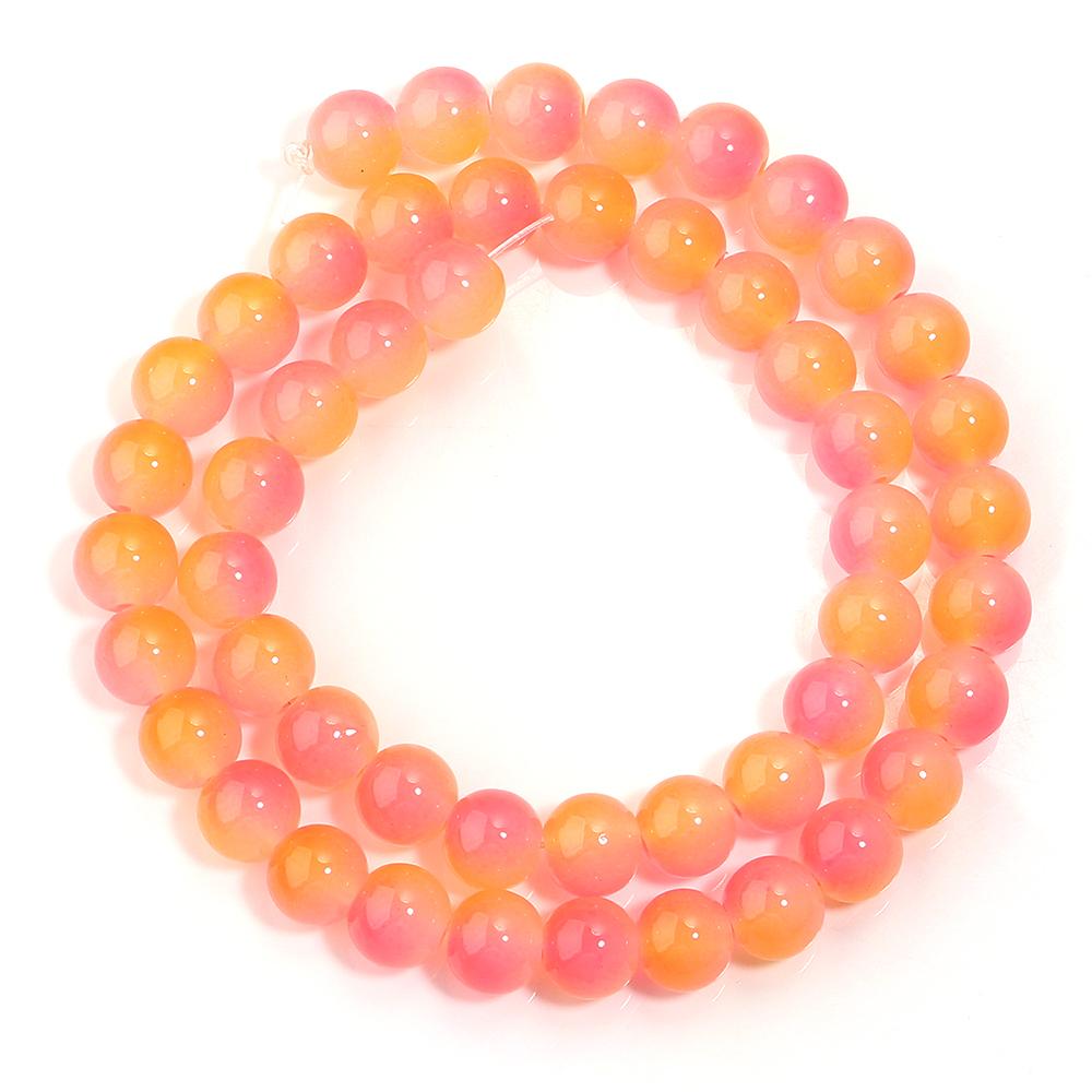 

1 Strand 8mm Glass Round Beads Double Color Loose Spacer Beads For Jewelry Making DIY Handmade Necklace Bracelets Accessories 8mm apx 45pcs