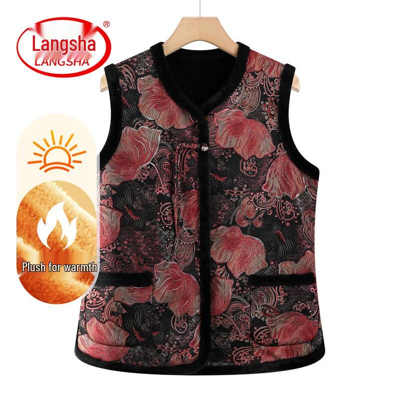 Langsha Women's Chinese-Style Autumn Vest for Seniors