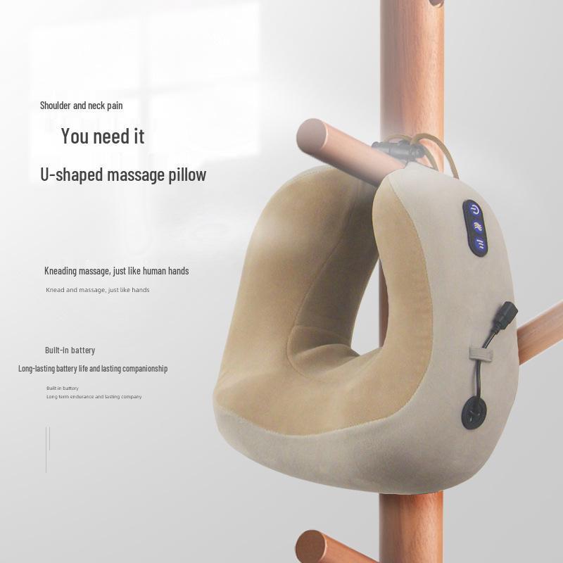 Portable Memory Foam U-Shaped Neck and Cervical Massager Pillow