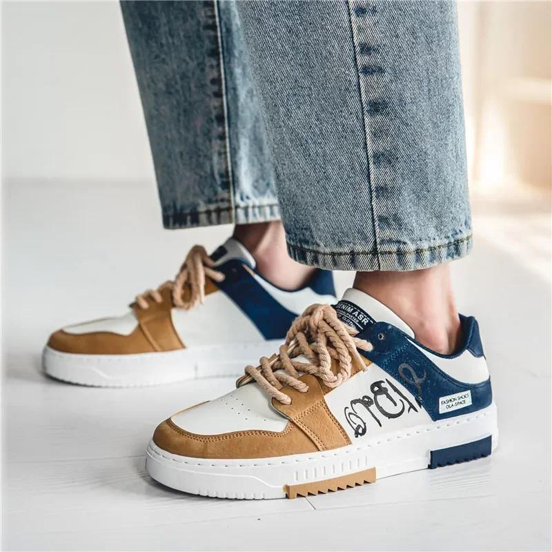 Fashion Designer Men Shoes Casual Platform Sneakes Lace Up Trainers Student Sneakes Mens Vulcanized Shoes Zapatillas Hombre