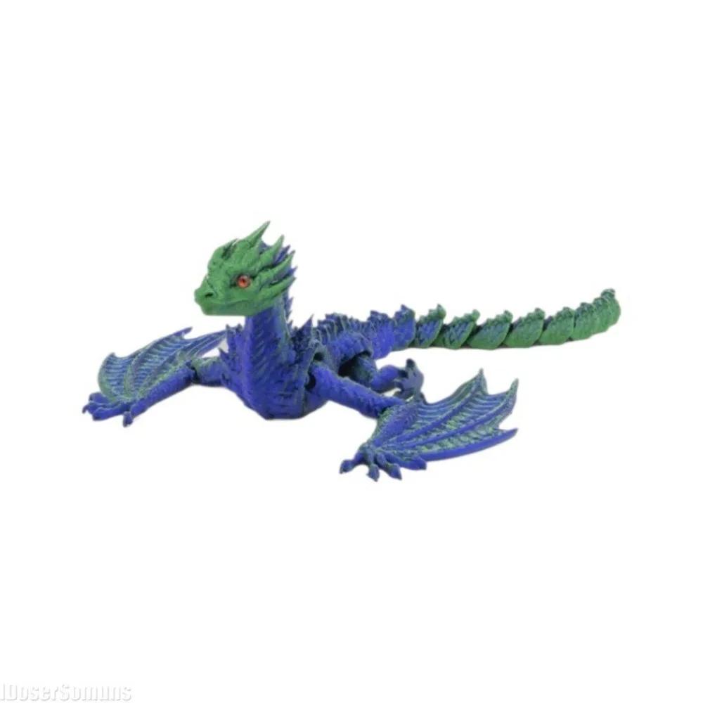 Creative Toys 3D Printed Dragon Full Body Joints Home Furnishing and Decoration Ornaments and Dazzling Colors Birthday Gifts