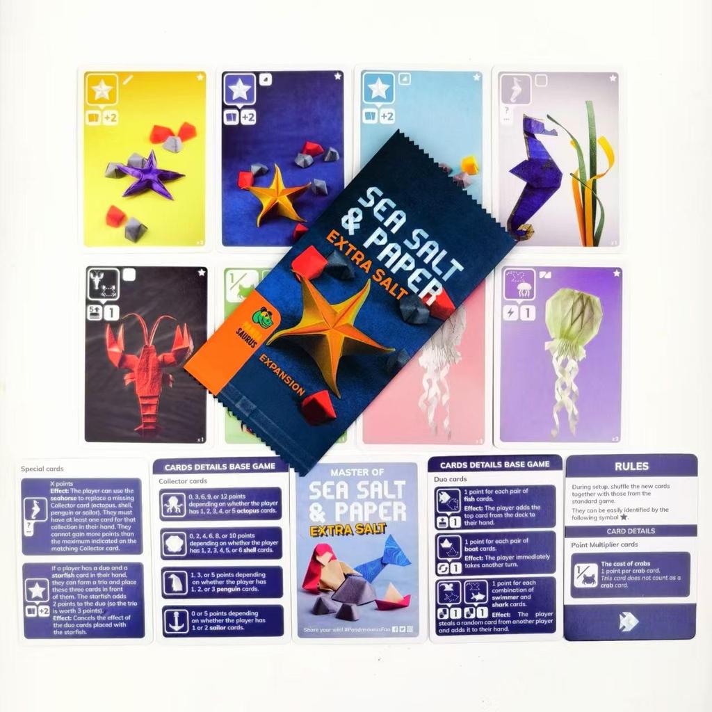 Kartová hra s morskou soľou a papierom pre 2-4 hráčov, anglická verzia, spoločenské hry