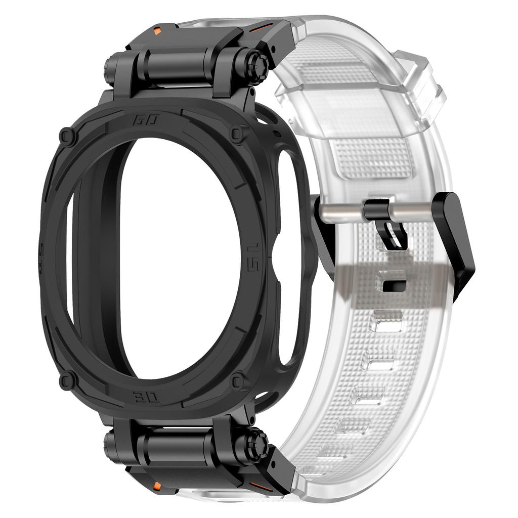 Case+Strap For Samsung Galaxy Watch 7 Ultra Soft TPU Silicone Band Metal Case for Samsung Galaxy Watch 7 Ultra No Gaps Bracelet
