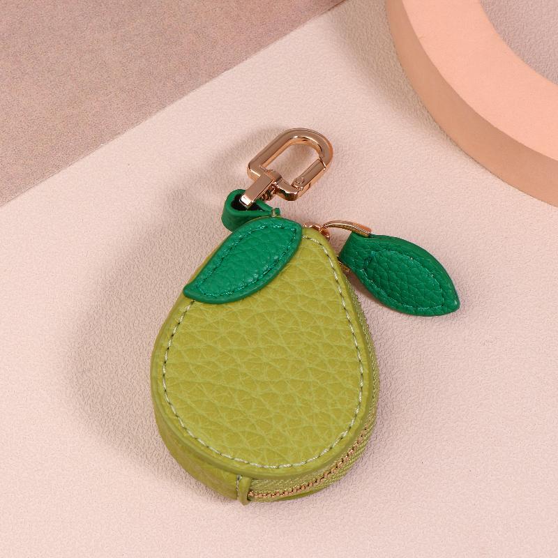 Mini Cherry Fruit Shape Coin Purse Strawberry Cute Pu Leather Pendant Korean Style Keychain Earphone Bag Mini Storage Bag