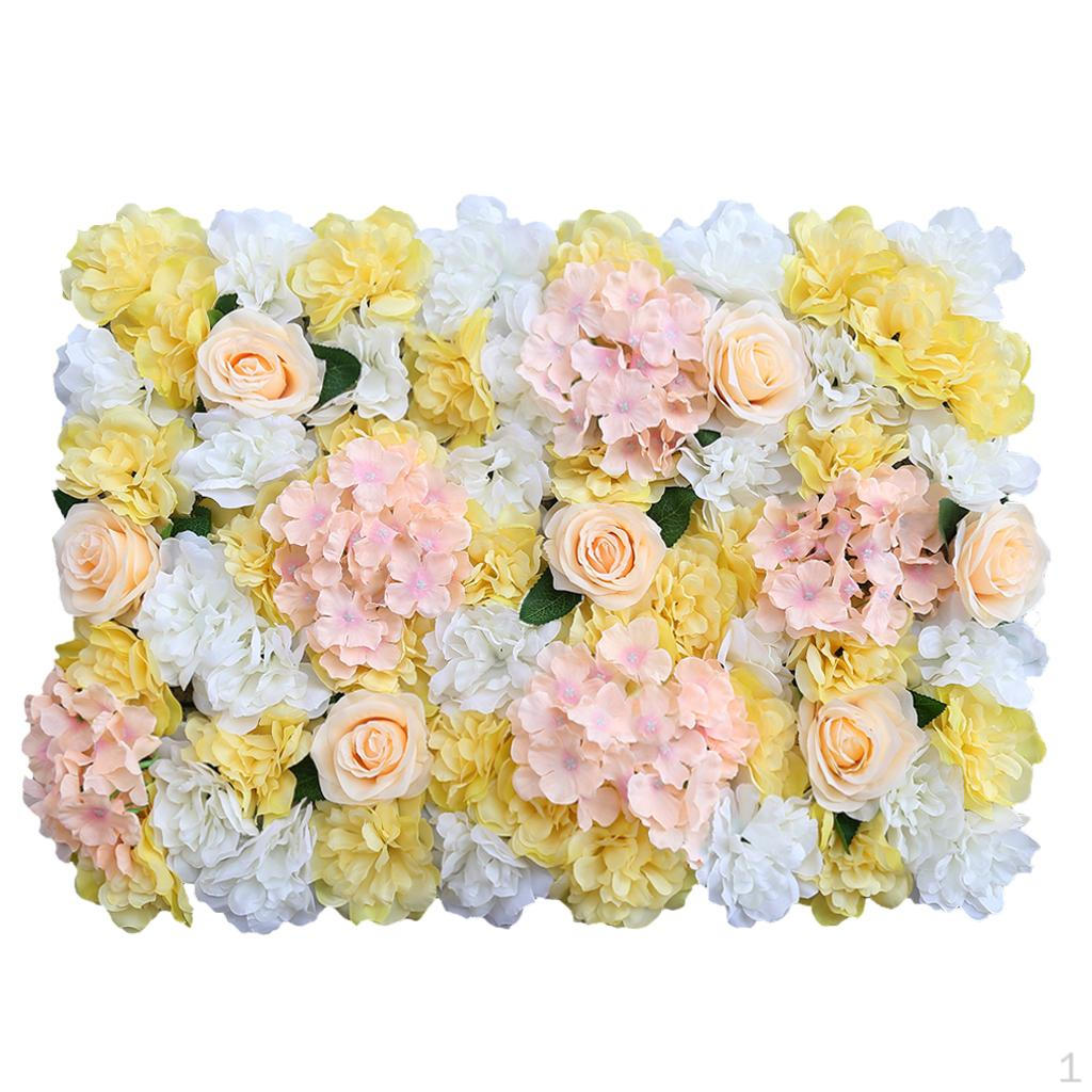 

Artificial flower panel Panels Wedding Backdrops Background Pillar Main Road світло-жовтого кольору