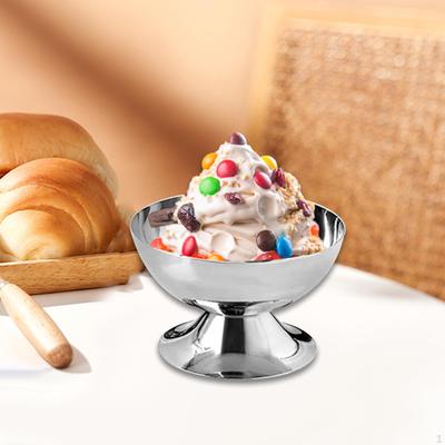 Eisschale mit Fuß Dekorative Multifunktionale Tischware Edelstahl Dessert für Feiertags-Küche