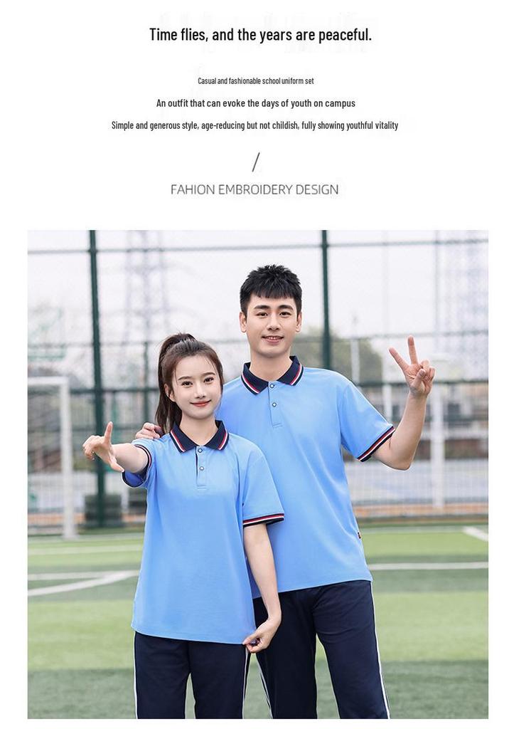 Spring & Autumn Academic Style Long-Sleeved Uniform Sports Suit for Middle School Students
