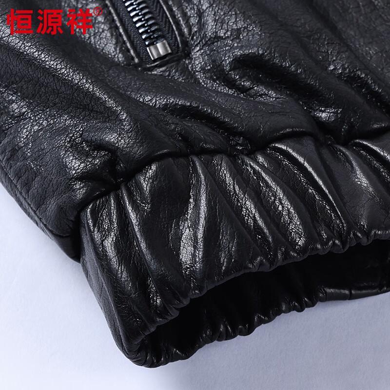 Hengyuanxiang Men's Hooded Genuine Leather Vest