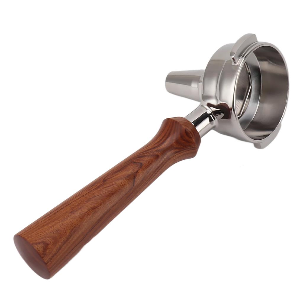 58mm Portafilter Stainless Steel Coffee Tea Portafilter Holder Single Spout Brewing Coffee Filter Wooden Handle Coffee Accessories