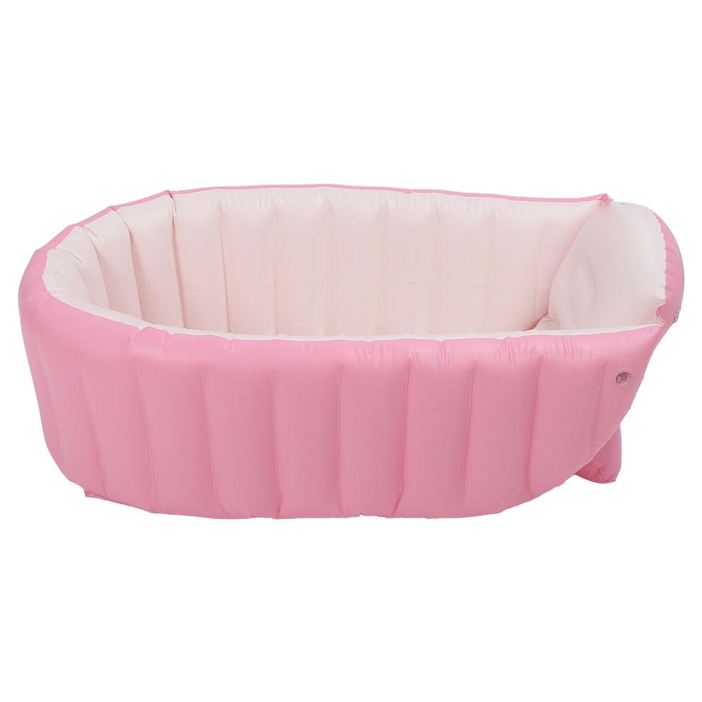 Inflatable Baby Bathtub with Air Pump Anti Leakage Ergonomic Backrest Folding Toddler Bath Tub