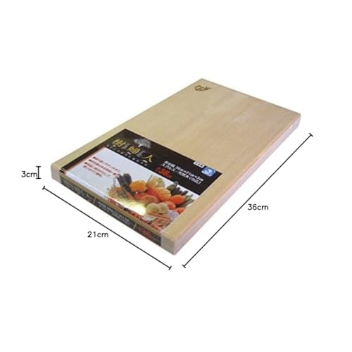 Ichihara Woodworks Wooden Cutting Board, "Kufujin" Wide Size, 36 X 21 X 3 Cm