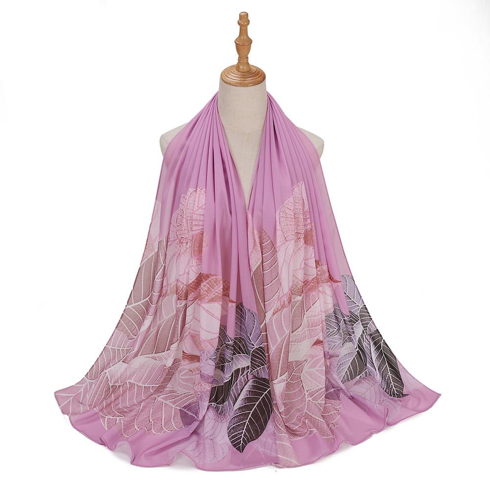 New Designs Printed Hijab Chiffon Scarfs For Women Scarves Muslim Fashion Turbans Malaysian Muslim Hijabs Wraps Ramadan Turban