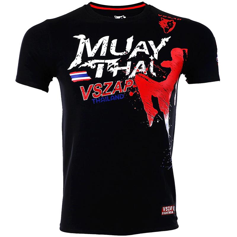 Herren Muay Thai T-Shirt Sommer atmungsaktiv schnell trocknend T-Shirts Laufen Fitness Sport Kurzarm Outdoor Boxen Wrestling Trainingsanzüge
