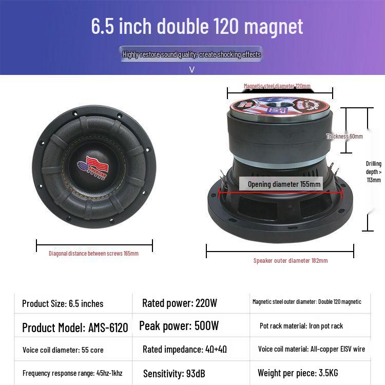 6.5-Inch Long-Stroke Subwoofer Speaker with Super Bass