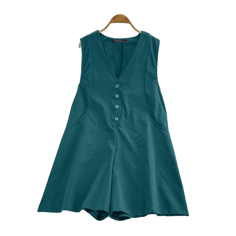 

ZANZEA Женские повседневные летние комбинезоны с V-образным вырезом, без рукавов, шорты 3XL