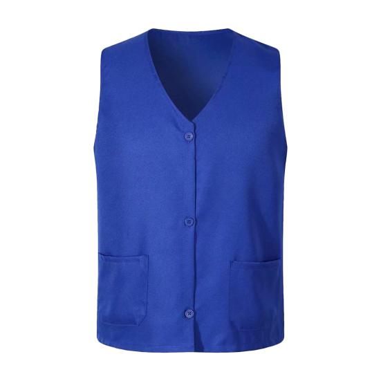 

Жилет Куртка Однобортный Однотонный V-образный вырез Дышащий с карманом Защитный Полиэстер Унисекс Рабочий жилет Форма волонтера для мужчин L королевский синий