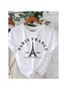 Eiffel Tower Print T-Shirt Short Sleeve Crew Neck Casual Top For Summer & Spring Wounisex's Clothing Aesthetic Clothes