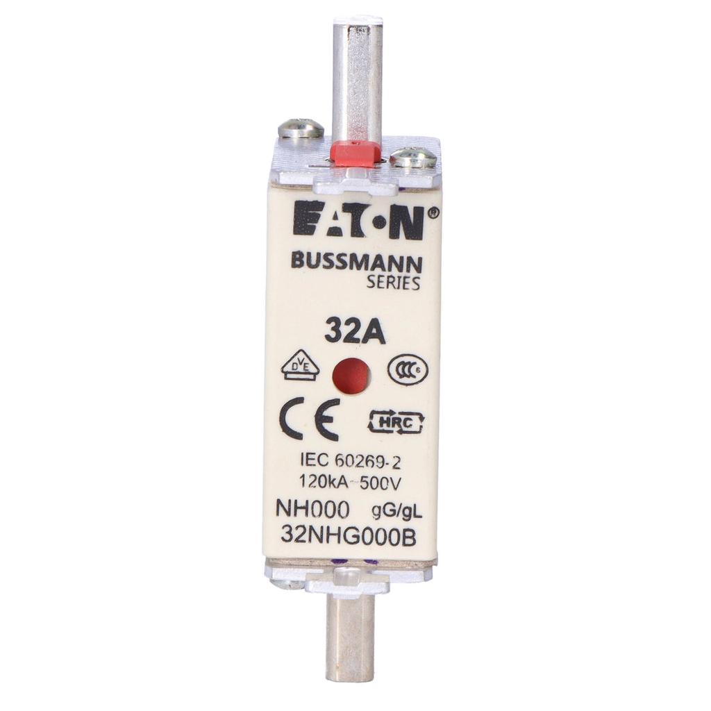 Fuse Link, LV, 32 A, AC 500 V, NH000, gL/gG, IEC, Double Indicator