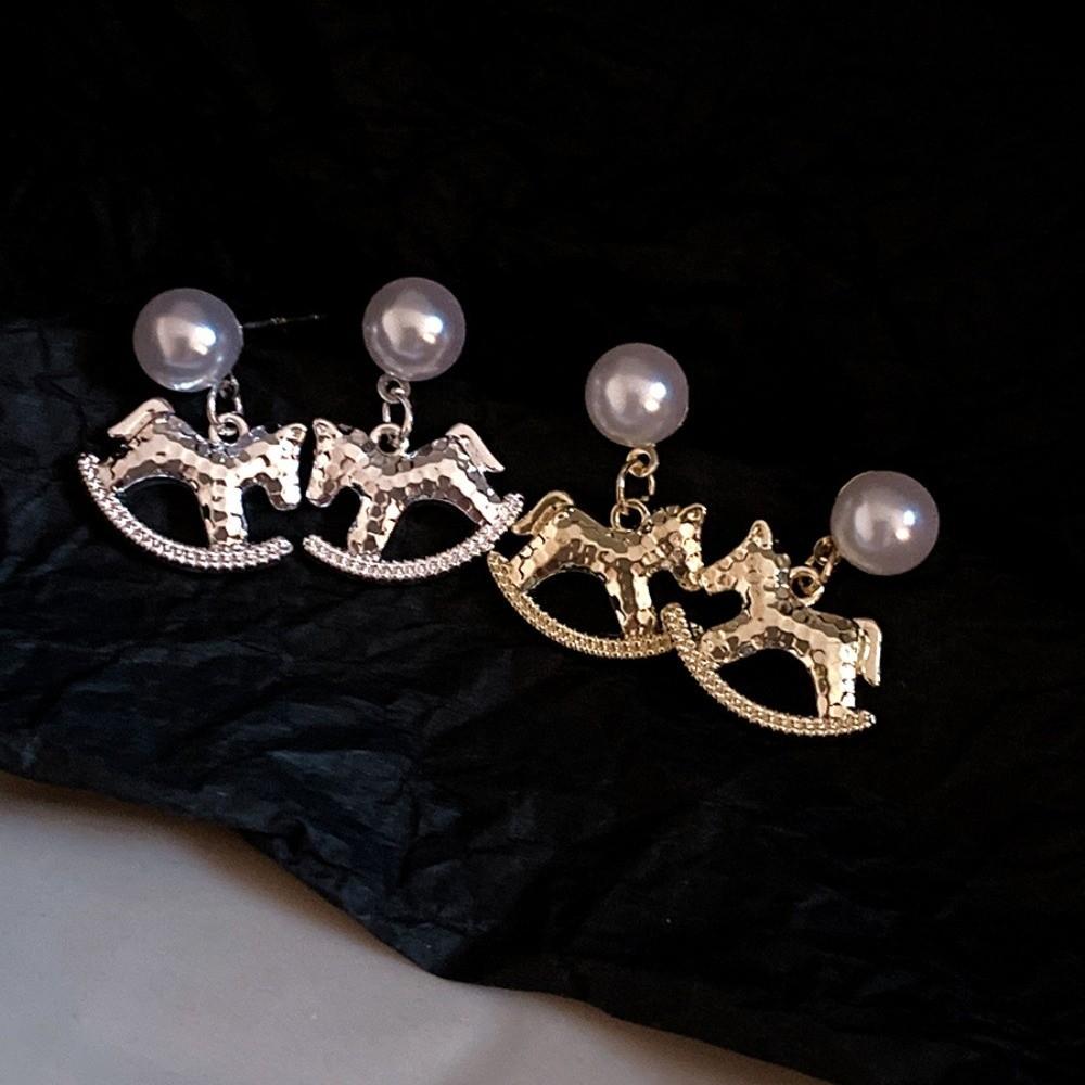 Fashion Jewelry Cartoon Horse Earrings Chinese Horse New Year Drop Earrings New Year Gift