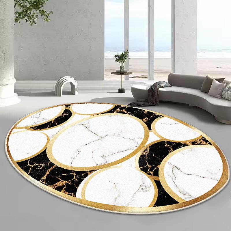 Luxury Gold Special-shaped Carpet Living Room Decoration Home Kids Bedroom Carpets Non-slip Washable Floor Mats Large Area Rug