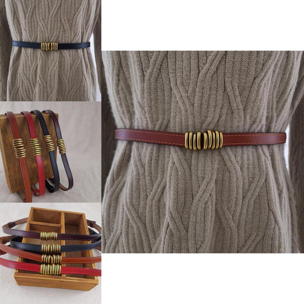 Womens Leather Waistband For Summer Outfits Slim Design With Alloy Buckle For Dress And Street Style