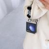 Cute Bobbles PU Leather Heart Wrist Strap Phone Case for Samsung Galaxy Z Flip 6 5 5G Hinge Protection Shockproof Cover