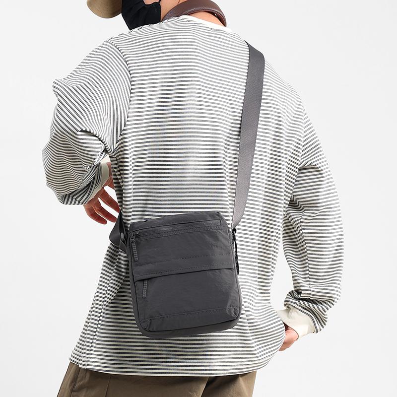 Men's Shoulder Bag Vertical Crossbody Bag Solid Color Nylon Bag