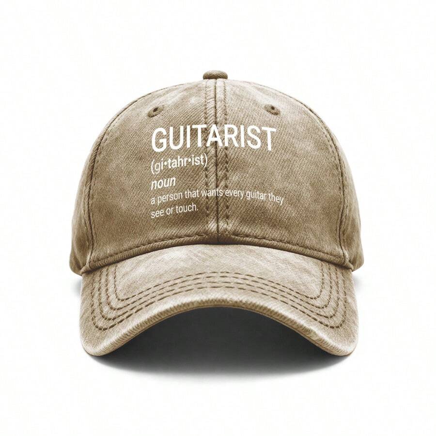 Vintage Washed Unisex Baseball Cap Guitarist Definition Hat Adjustable Casual Outdoor Gift