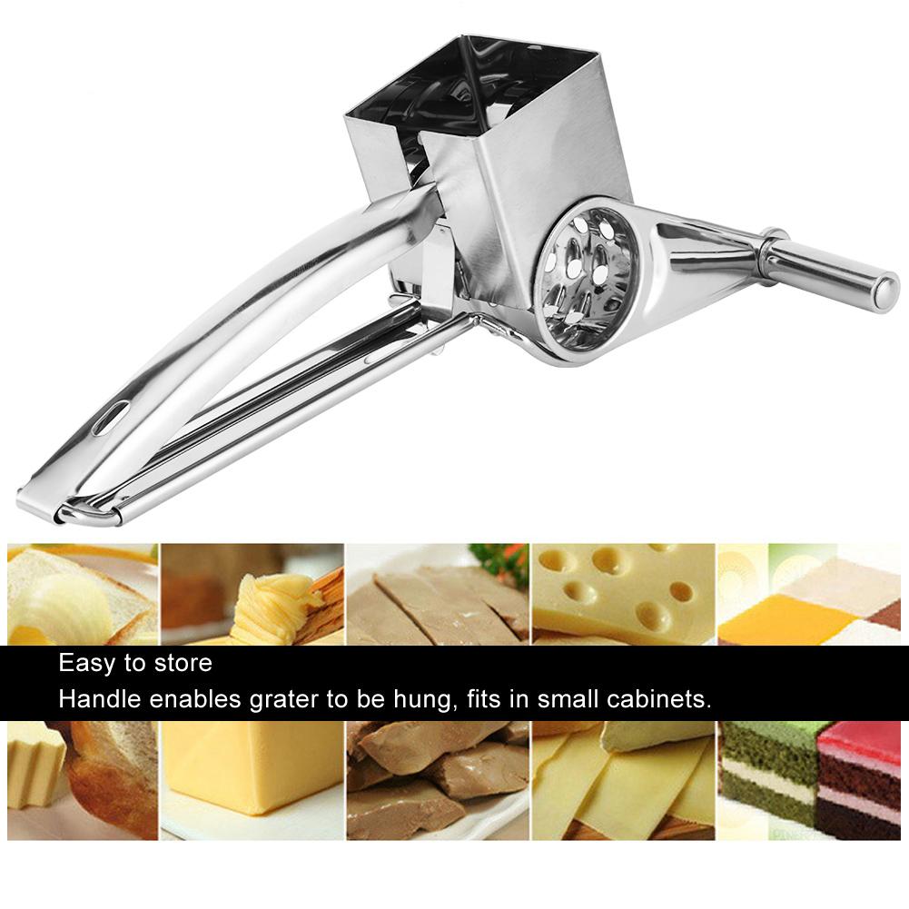 Cheese Planing Tool Multi‑Function Stainless Steel Cheese Grater Hand Cranked Rotatable Cheese Cutter  Slicing Tool