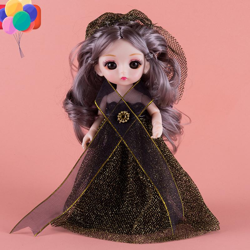17CM Mini Bevegelig 13 Leddet Dukke Jenter Leketøy 3D Store øyne BJD Princess Full Drakter Kjoler Samling Barnedukkegave