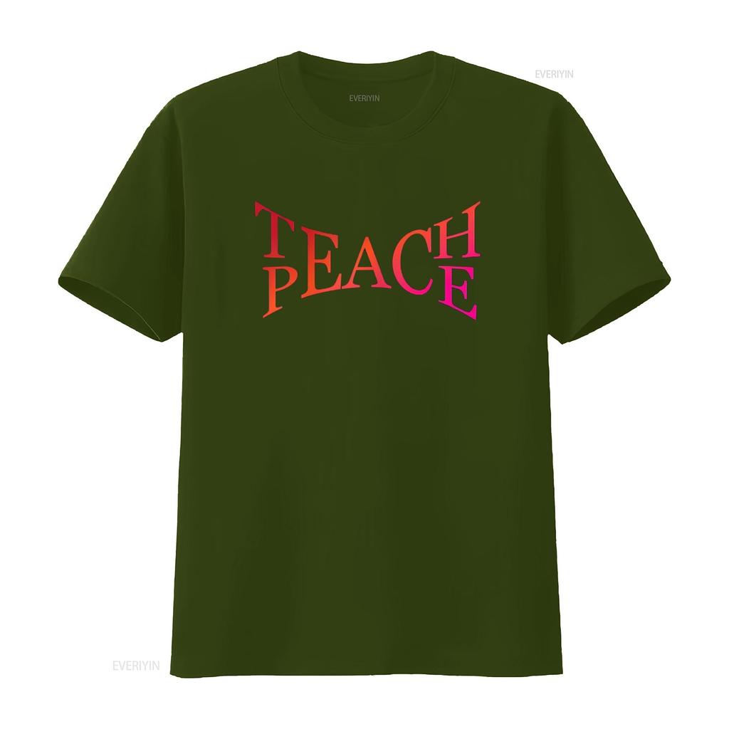 Teach Peace Tolerance Love Kindness Action Activist Hippie T Shirt vintage Washed Slightly Versatile Top For Everyday Wear Soft